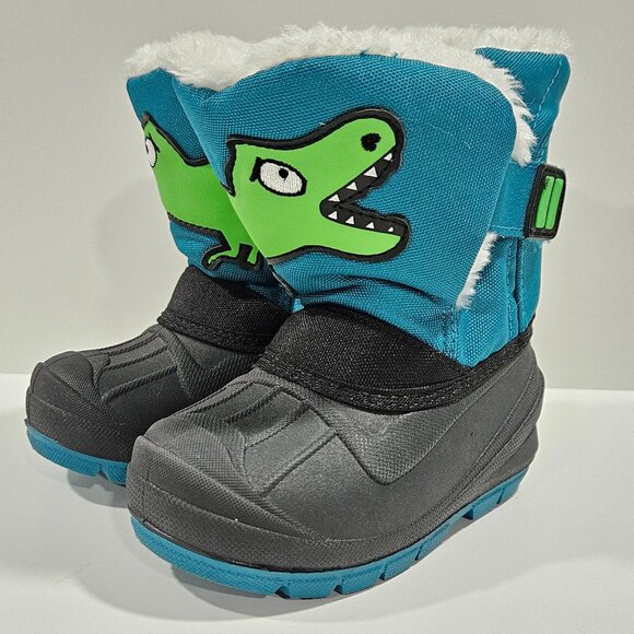 Cat & Jack Dino Winter Snow Boots Size 6 Thermolite (Excellent) - Picture 2 of 7